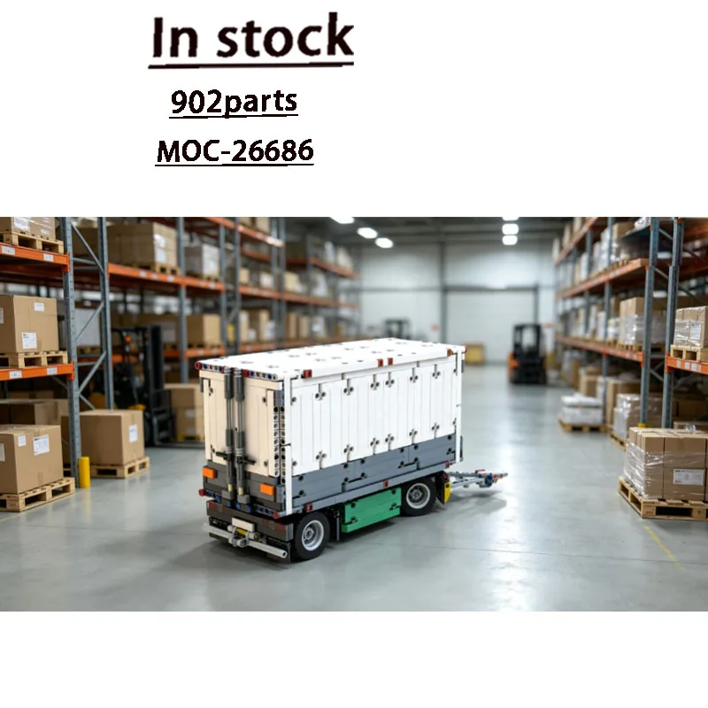 MOC-26686  City Freight Double-Axle Trailer Dry Cargo Truck Brick Model 902  Parts Creative Holiday Christmas Toy Gift