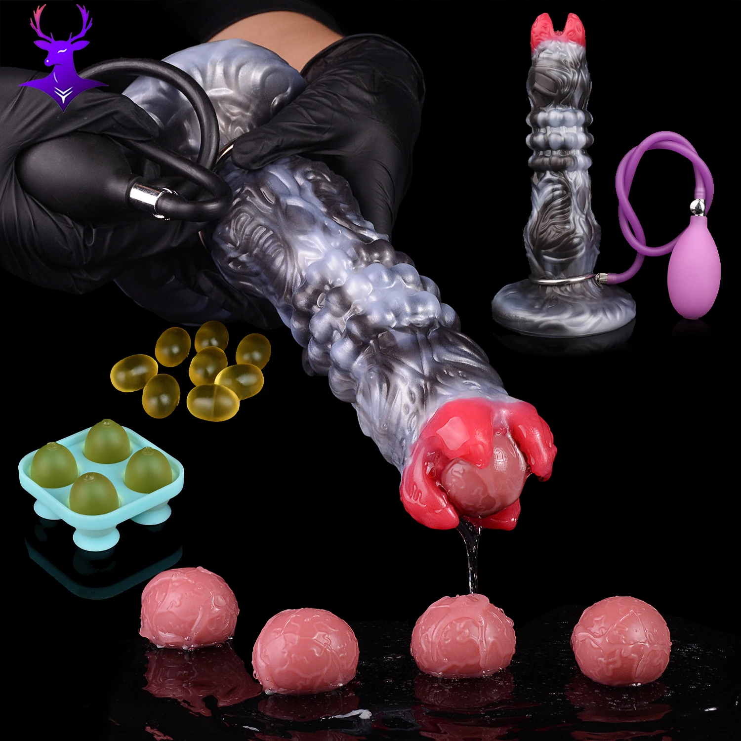 ELKKOST inflable hueco ovipositor Anal Plug fantasía monstruo consolador Diy gelatina poner huevos para mujeres estimulación Vaginal