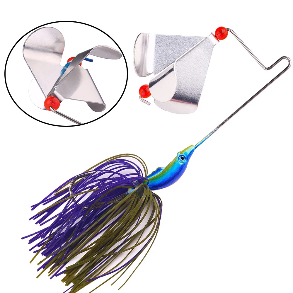 22g Buzzbait Fishing Lure with Propeller Blade Silicone Skirt Artificial Bait Topwater Spinnerbait Wobbler for Bass Pike Fishing