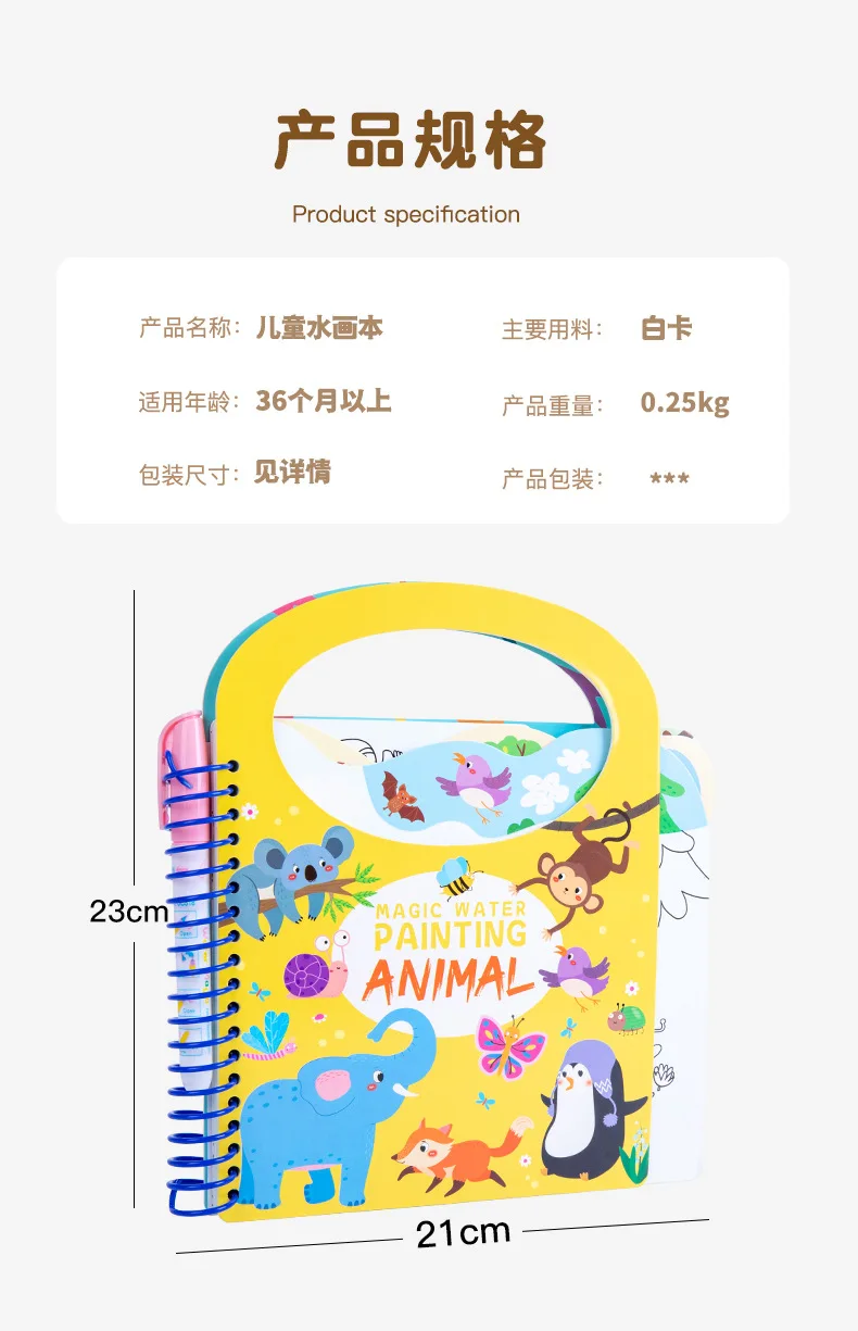 Książka do malowania wodą dla dzieci wielokrotnie Graffiti czysta woda kolorowanka książka obrazkowa wielo-scenowe poznanie zabawki edukacyjne dla dzieci