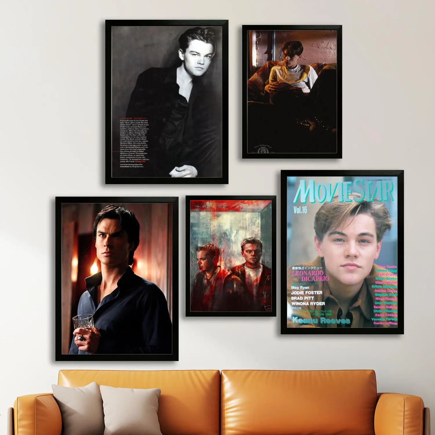 damon leonardo dicaprio Canvas Art Poster and Wall Art, Picture Print, Modern Family Bedroom Decor, Posters,Decorative painting