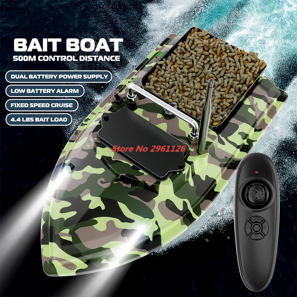 500m 2KG Loading RC Bait Boat Dual Motor Fish Finder Dual Battery Power Supply RC Fishing Bait Boat Fixed Speed Cruise Nest Boat