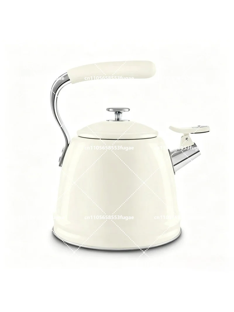 Retro Stainless Steel Whistling Tea Kettle, 2.3L Induction & Open Flame Compatible, Classic Kitchen Decor
