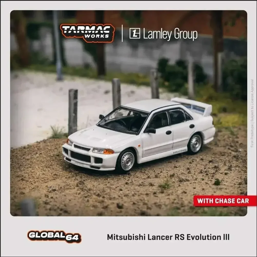 

TW In Stock 1:64 Mitsubishi Lancer RS Evolution III EVO WHITE Diecast Diorama Car Model Collection Toys Tarmac Works