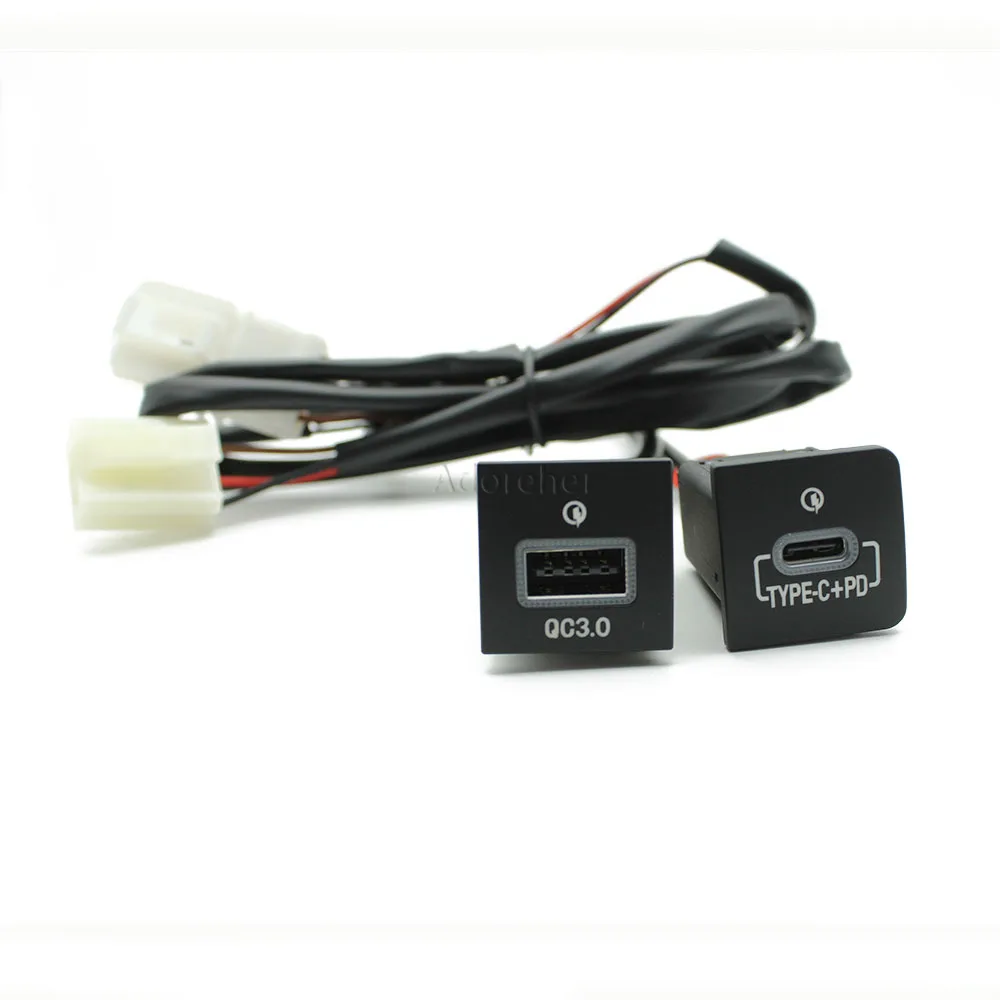Car USB Charger Socket PD Quick Charge QC3.0 PD USB Interface Use for VW Golf 6 MK6 Jetta 5MK6 Scirocco 2006-2012