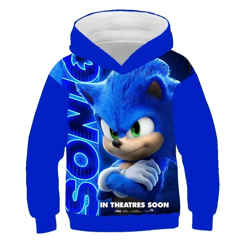 Pakaian kartun Sonic anak, baju lengan panjang kostum Hoodie anak-anak musim gugur dan musim dingin