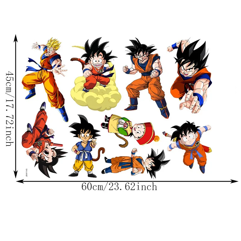 Seven Dragon Ball Anime Stickers Son Goku Super Saiyan Decorative Stickers Room Decoration Cartoon Stickers Children\'s ToysGifts