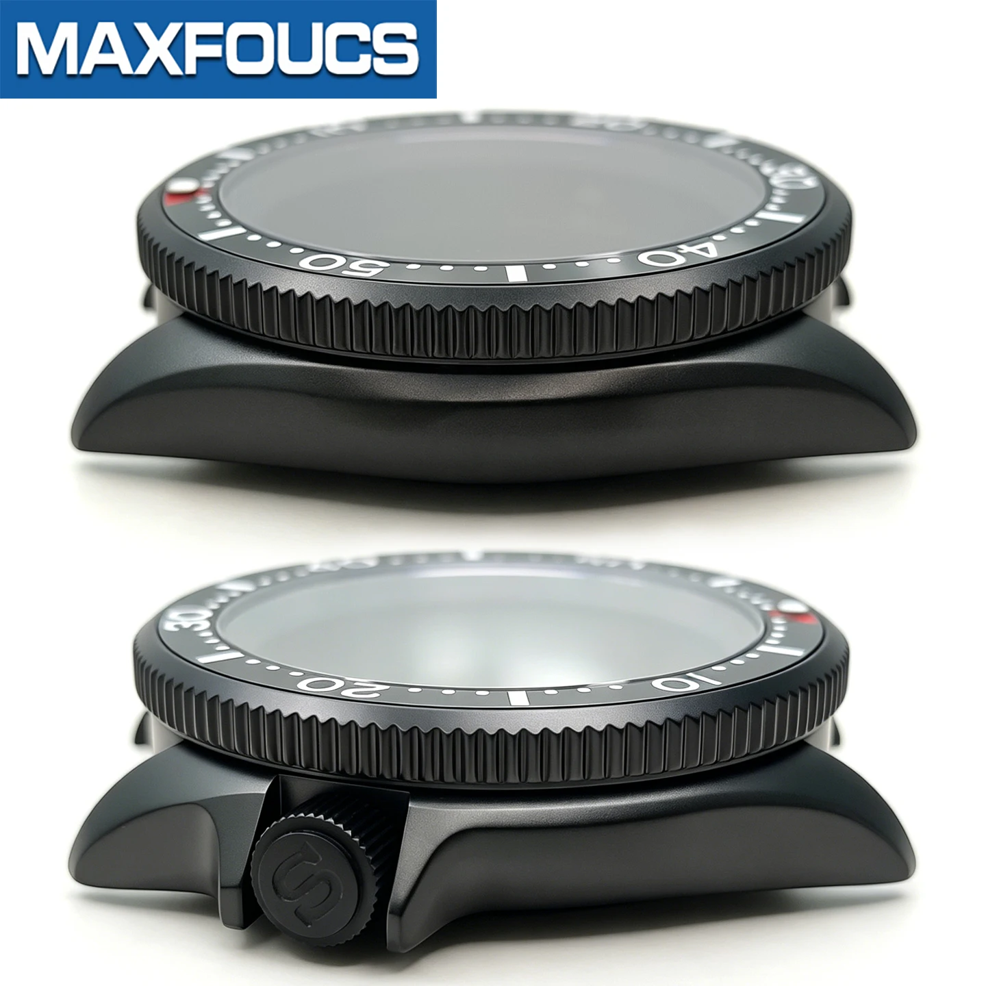 MM300 SRPD SKX Uhrengehäuse-Set Mattschwarze Uhrengehäuse MOD Uhrenteile NH NH35 NH36 4r36 4r35 Modifikationsteile Saphir Maßanfertigung – Detail 8