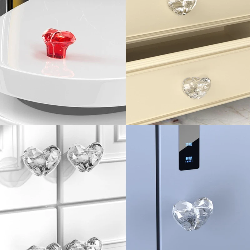 【L】Transparent Heart Shaped Toilet Press Creative Multi Functional Toilet Toilet Tank Button Flushing And Lifting Cap Assistant