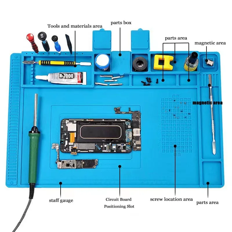 Insulation Silicone Soldering Pad Watch Repair Silicone Mat Watch Repair Tool Suitable for Soldering Station,  Watch Repair.