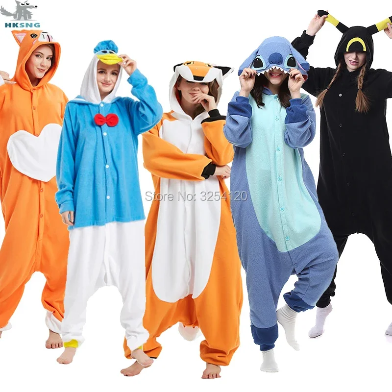 Miniso New Winter Adult Animal Kigurumi Fox Dragon Wolf Onesies Party Pajamas Cartoon Costumes Jumpsuits Christmas