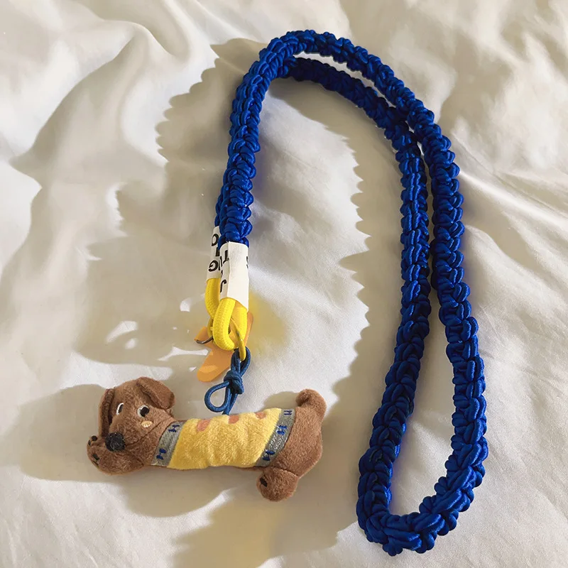Cute Yellow Dachshund Pendant - Universal Phone Case Strap, Long Crossbody Chain with Diagonal/Hanging Rope Styles