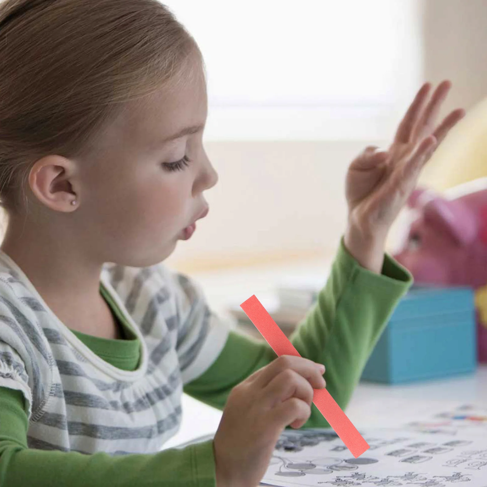 3Sets Large Quantity Colorful Counting Chips Plastic Long Strips Math Teaching Aids Classroom Practice Counters Long Strips