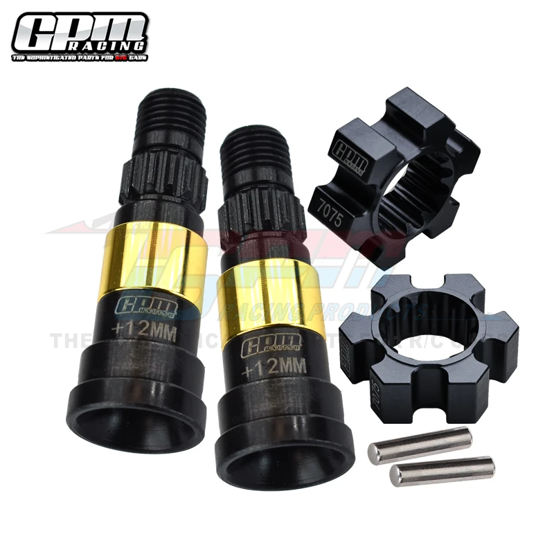 GPM Harden Steel Front/Rear Cvd Joint（+12Mm）+Aluminium 7075-T6 Wheel Hex Hubs For TRAXXAS-1/5 X-MAXX 8S