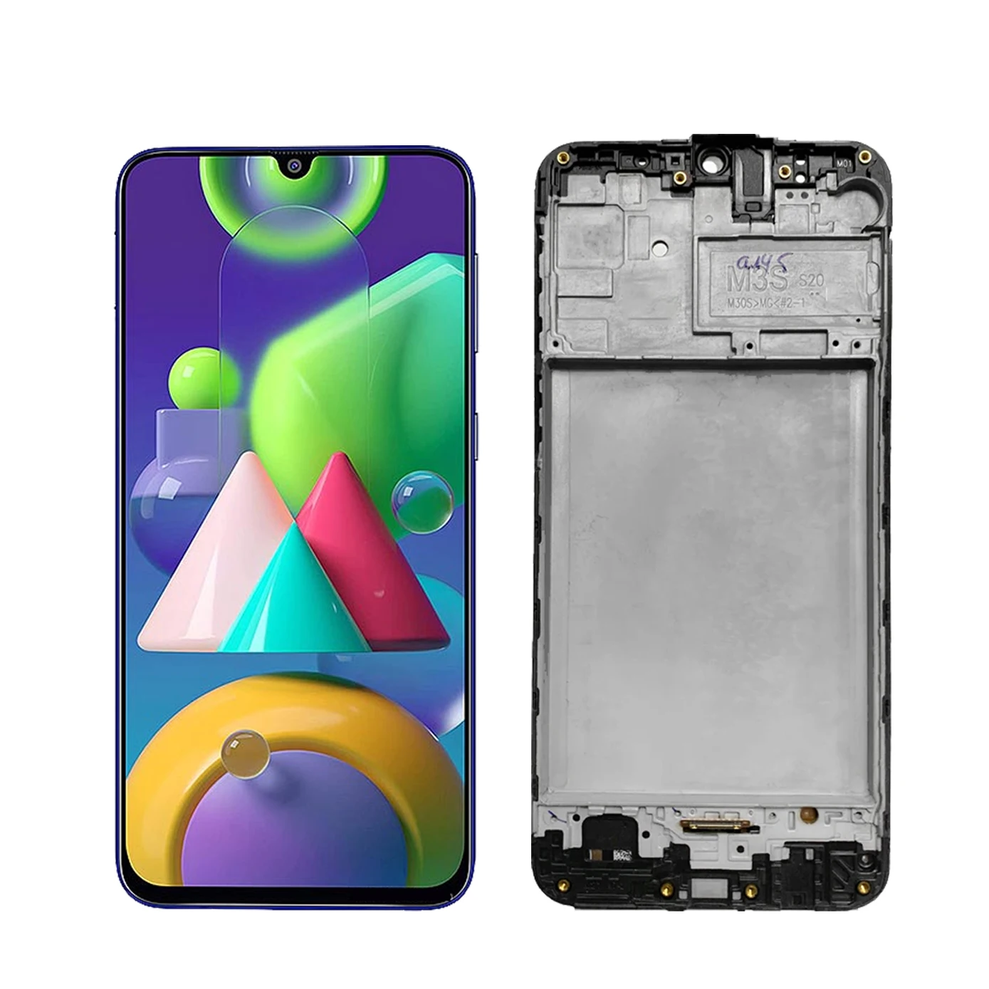 Tela de toque lcd super amoled com moldura para samsung galaxy m21 2020, m215, sm-m215f/ds, digitalizador