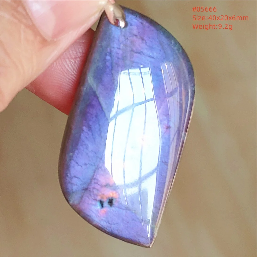 Natural Purple Labradorite Pendant Necklace Jewelry Green Colorful Big Blue Light Labradorite Bead Women Men AAAAAA