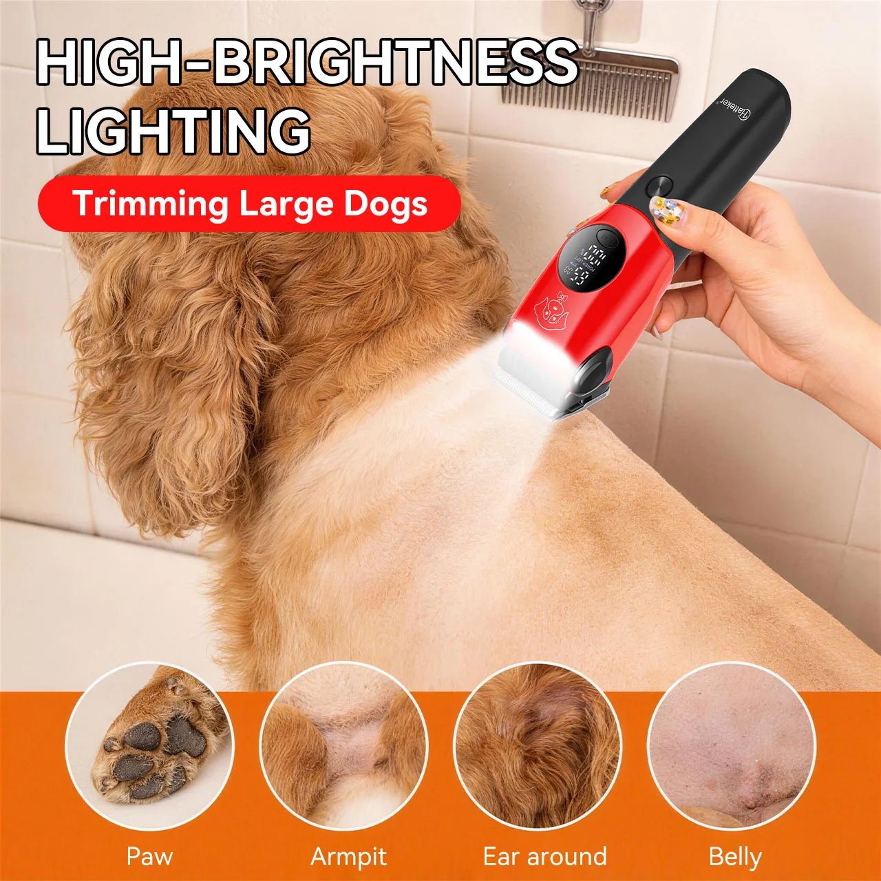 Hatteker Pet Grooming Trimmer Adjustable Speed Large Dogs Cats Hair Remover Tool for Pet Shops Professional Pet Care Equipment