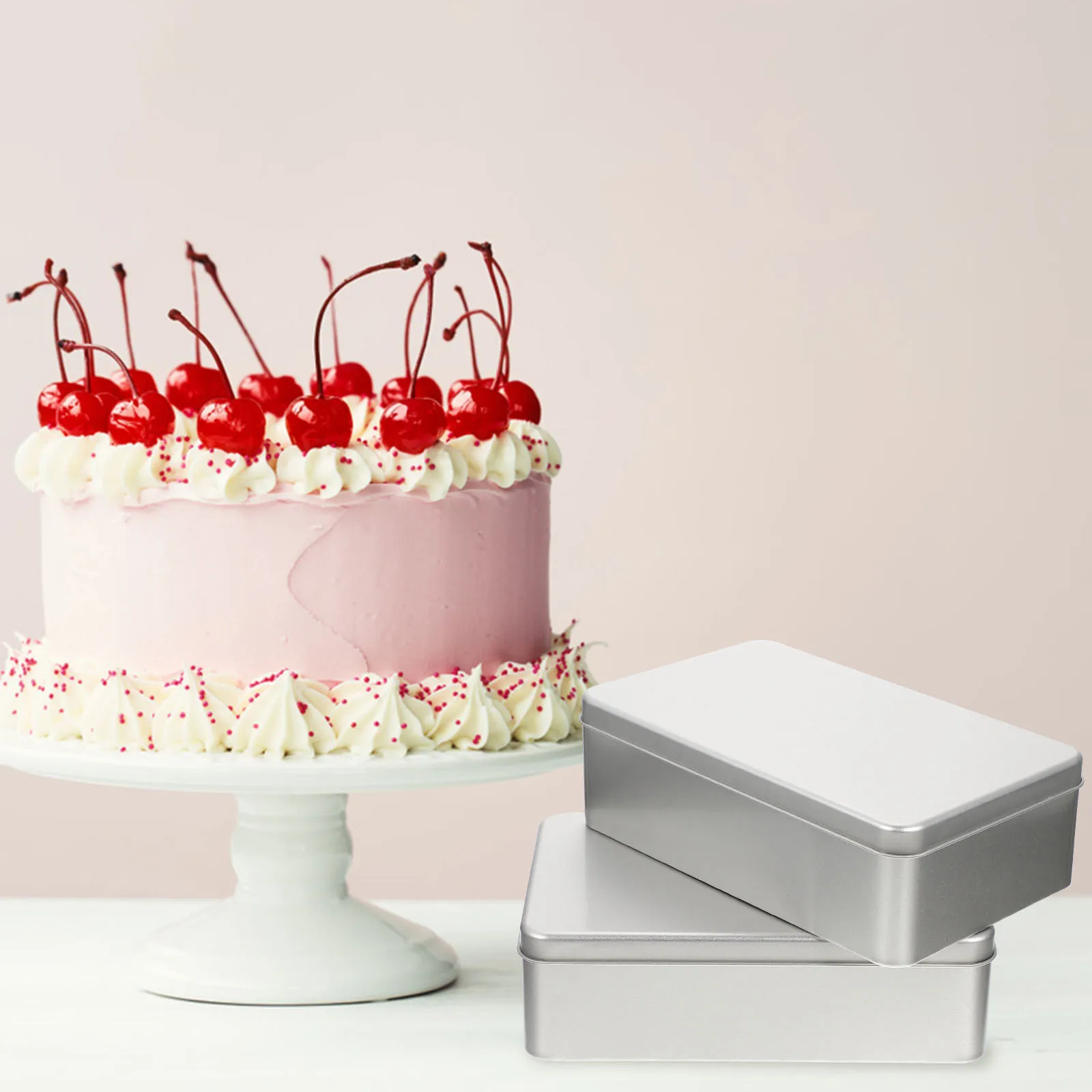 

2Pcs Attractive Tinplate Gift Boxes Cookie Wrapping Tiramisu Packaging Durable Storage Solutions