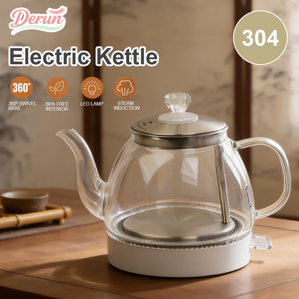 New Arrival Transparent Glass Kettle Multifunctional Health Pot Shut Off For Flower Tea Coffee Hot Water Brewing