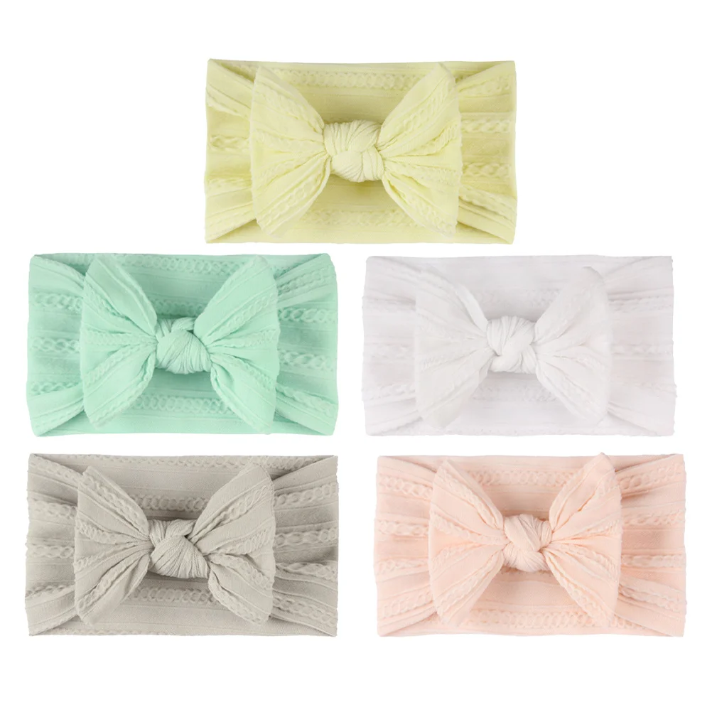 

5Pcs Baby Headband Bowknot Soft Nylon Hairband Set for Toddler Kids Baby Shower Birthday Party Photography Accessories