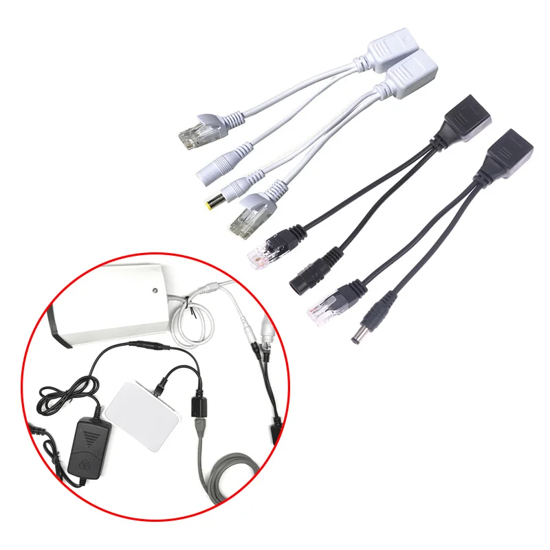 1 Pair POE Cable Passive Power Over Ethernet Adapter Cable POE Splitter Injector Power Supply Module For IP Camea