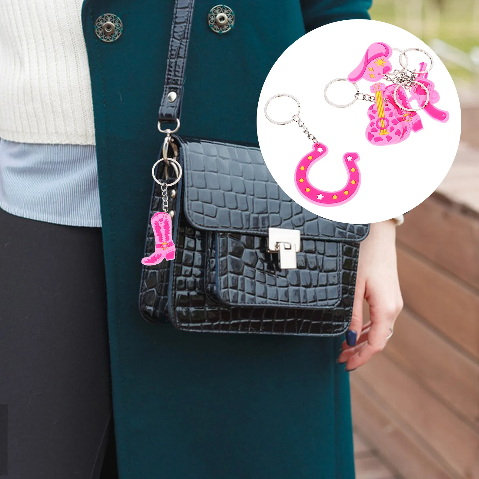 

15pcs Cartoon Cowgirl Decorative Key Rings Pendant For Bag Luggage Backpack Hanging Ornament Party Favors Cowgirl Themed