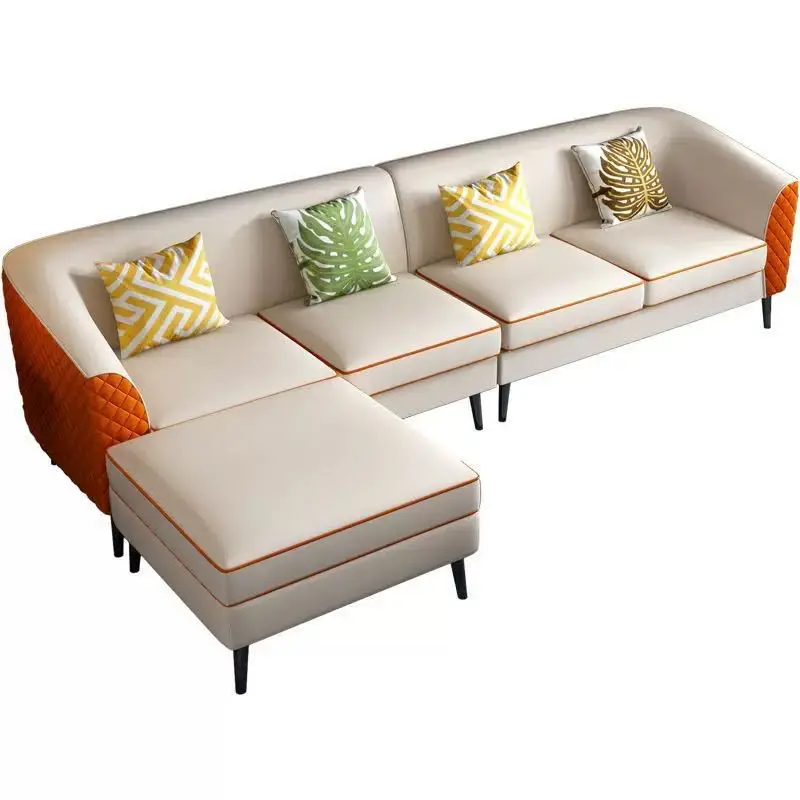 Modern Design Modular Living Room 321 Seats Sofa Set Home Furniture Italian Luxury Villa Combination Leather