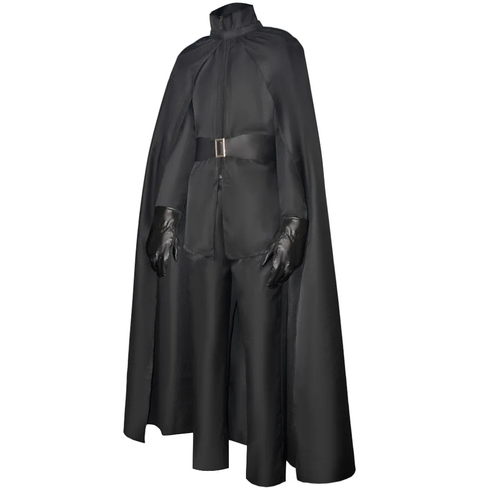 V for Vendetta Black Killer Suit Cosplay Costume with Cloak Suit Set Halloween Christmas Carnival Party Outfits for Adult