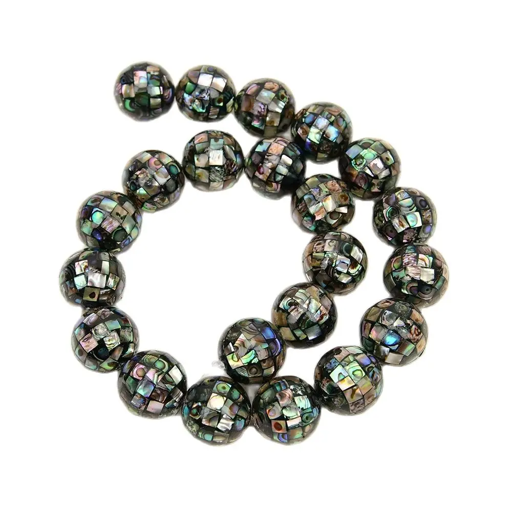 APDGG 18mm Natural Mix Green Paua Abalone Shell Round Ball Loose Beads 15.5\'\' Strand For Pearl Necklace Jewelry Making DIY