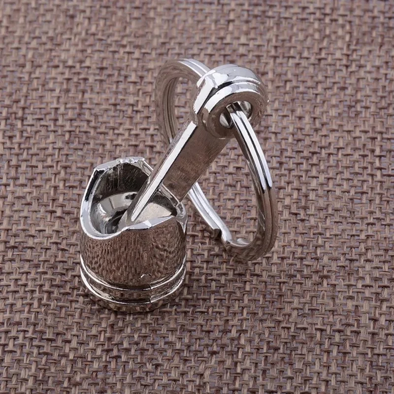 1-6Pcs Universal Car Metal Model Keyring Keyfob Key KeyChain Decor Car Creative Engine Piston Style Keychain Car Accessories