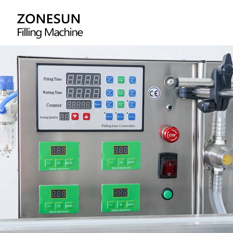 ZONESUN Four Nozzles Desktop Automatic Water Perfume Bottle Filler Magnetic Pump Juice Milk Liquid Filling Machine