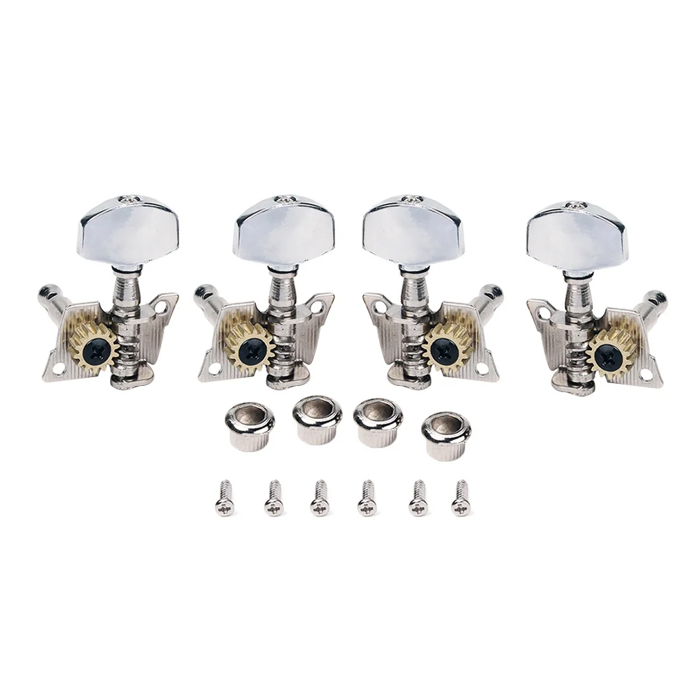 4 قطعة أوتاد ضبط القيثارة رؤوس آلة النيكل أزرار بلاستيكية عتيقة مختومة 2L 2r مجموعة لأوتاد ضبط القيثارة الصوتية #5