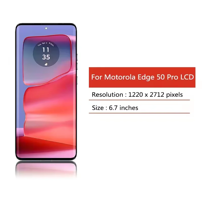 6.7'' P-OLED With Fingerprint For Motorola Moto Edge 50 Pro 50Pro LCD XT2403 Display Touch Screen Digitizer Assembly