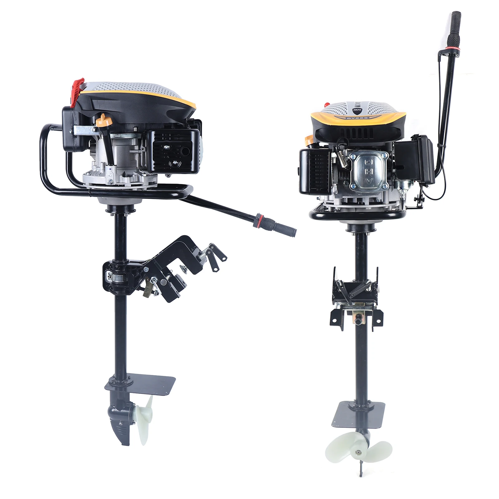 225CC 4-Stroke 9HP Outboard Motor Propeller Boat Engine for Fishing w/Air Cooling Heavy Duty Outboard Motor Trolling Boat Engine