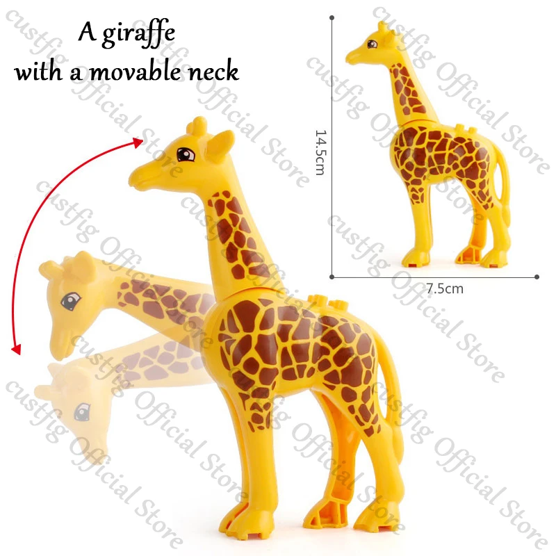 Figurines d'animaux de ville, blocs de construction, mouton, Dragon, Panda, gorille, ours, cerf, éléphant, tigre, loup, chèvre, bétail, briques MOC, jouet pour enfant, cadeau