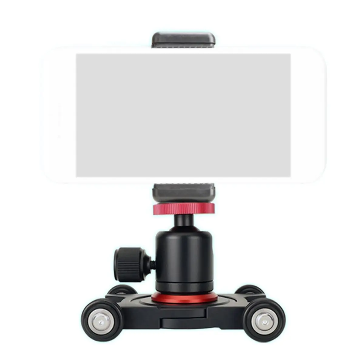 DT75BG Camera Slider with Ball Head & Phone Clamp 4 Wheeled Tabletop Manual with 360° Panorama