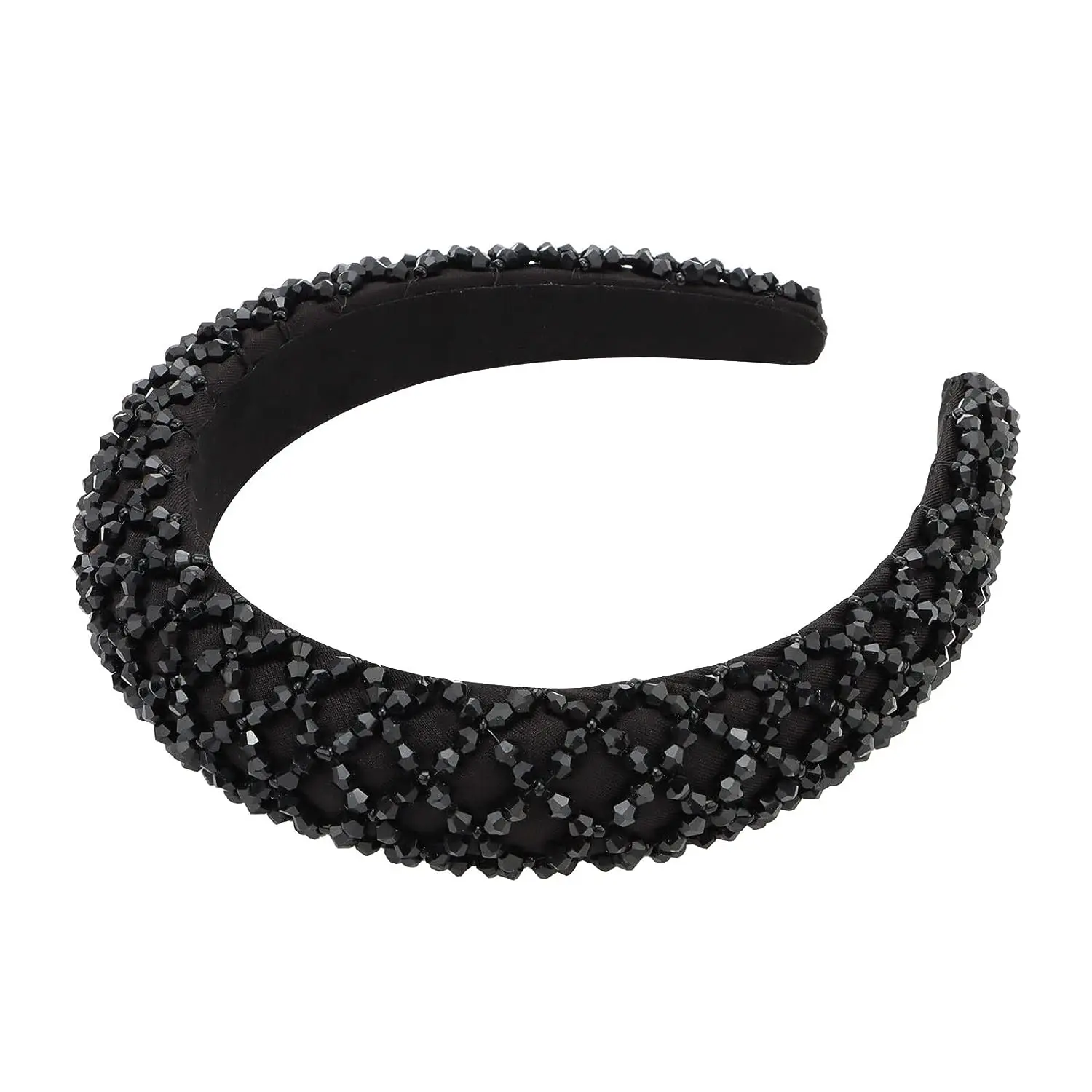 1PC Black Rhinestone Headband for Women Girls Non Slip Head Bands Fashion Jeweled Hairband Sparkly Crystal Headbands