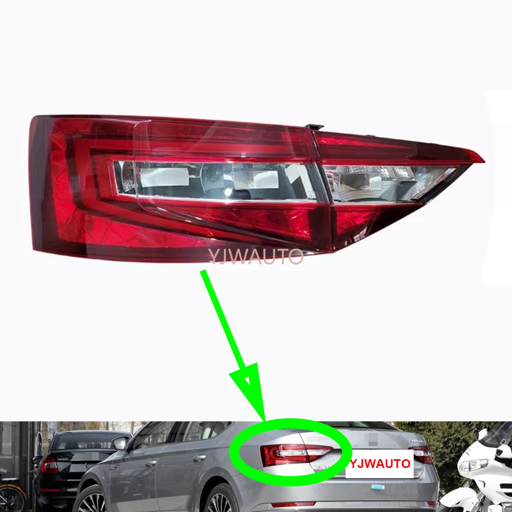 

For Skoda Superb 2016-2018 Car Taillight Assembly LED Taillamp Reverse Park lamp Shell Brake Tail Lamp Rear Turn Signal Light