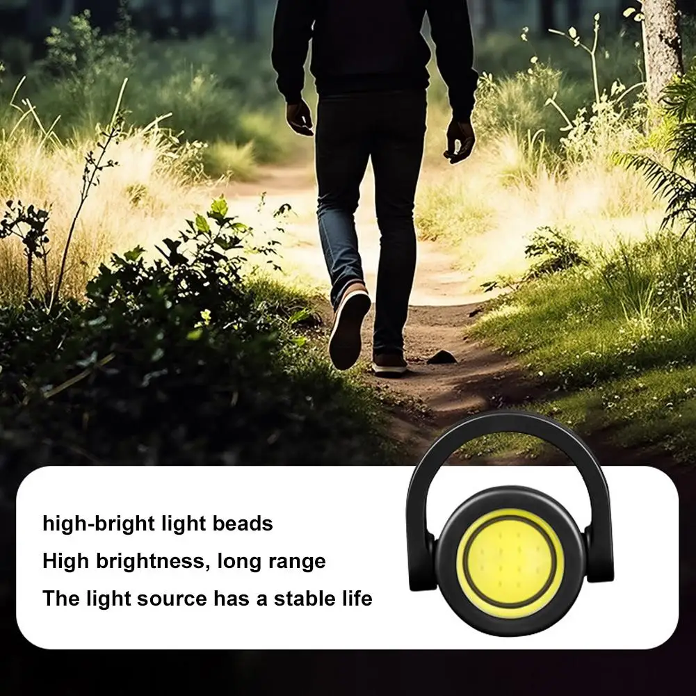 سلسلة مفاتيح صغيرة COB فائقة السطوع قابلة لإعادة الشحن بمصباح LED محمولة مقاومة للماء للتخييم مصباح جيب كيرينغ معلق