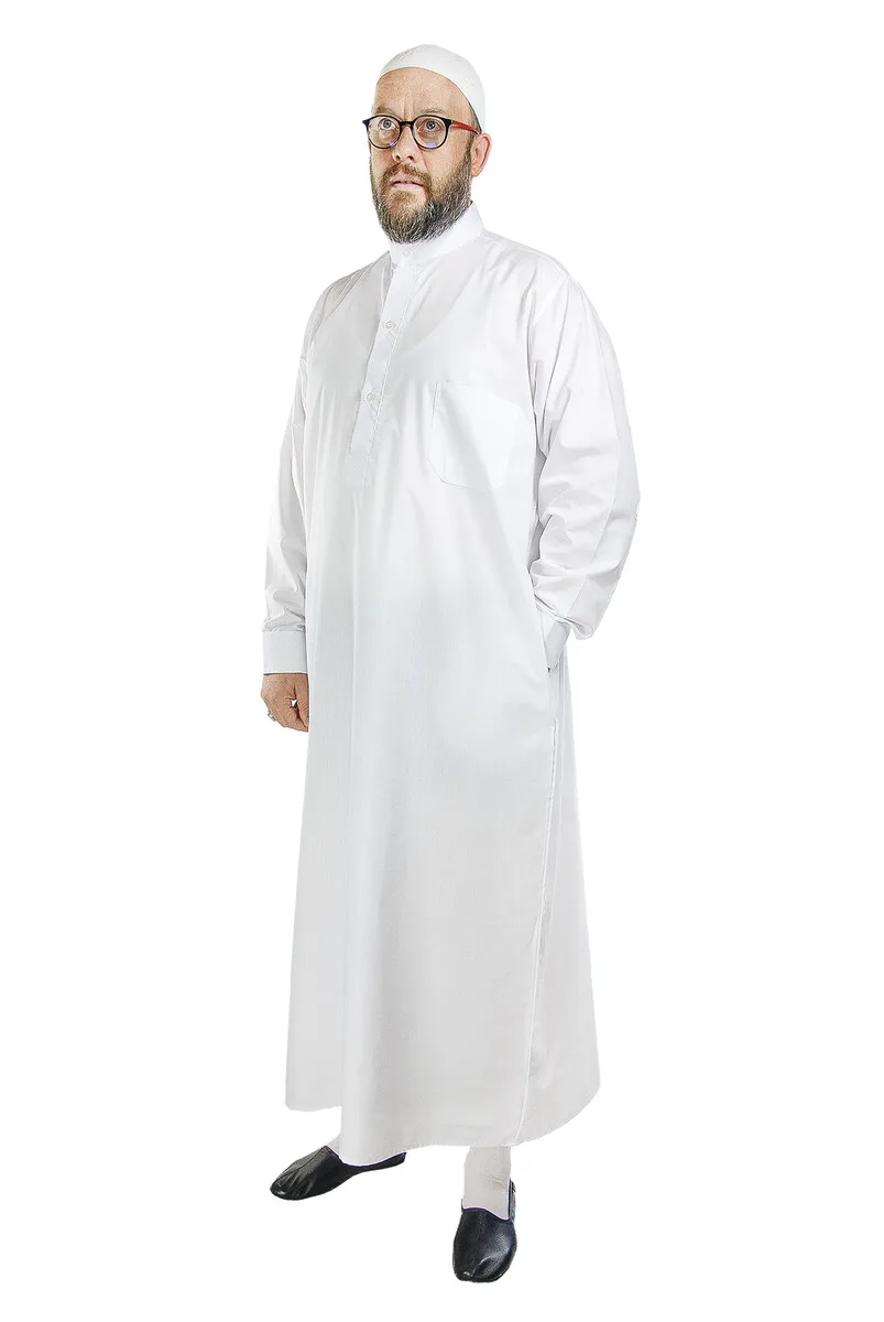 IQRAH Male Linen White Fistan