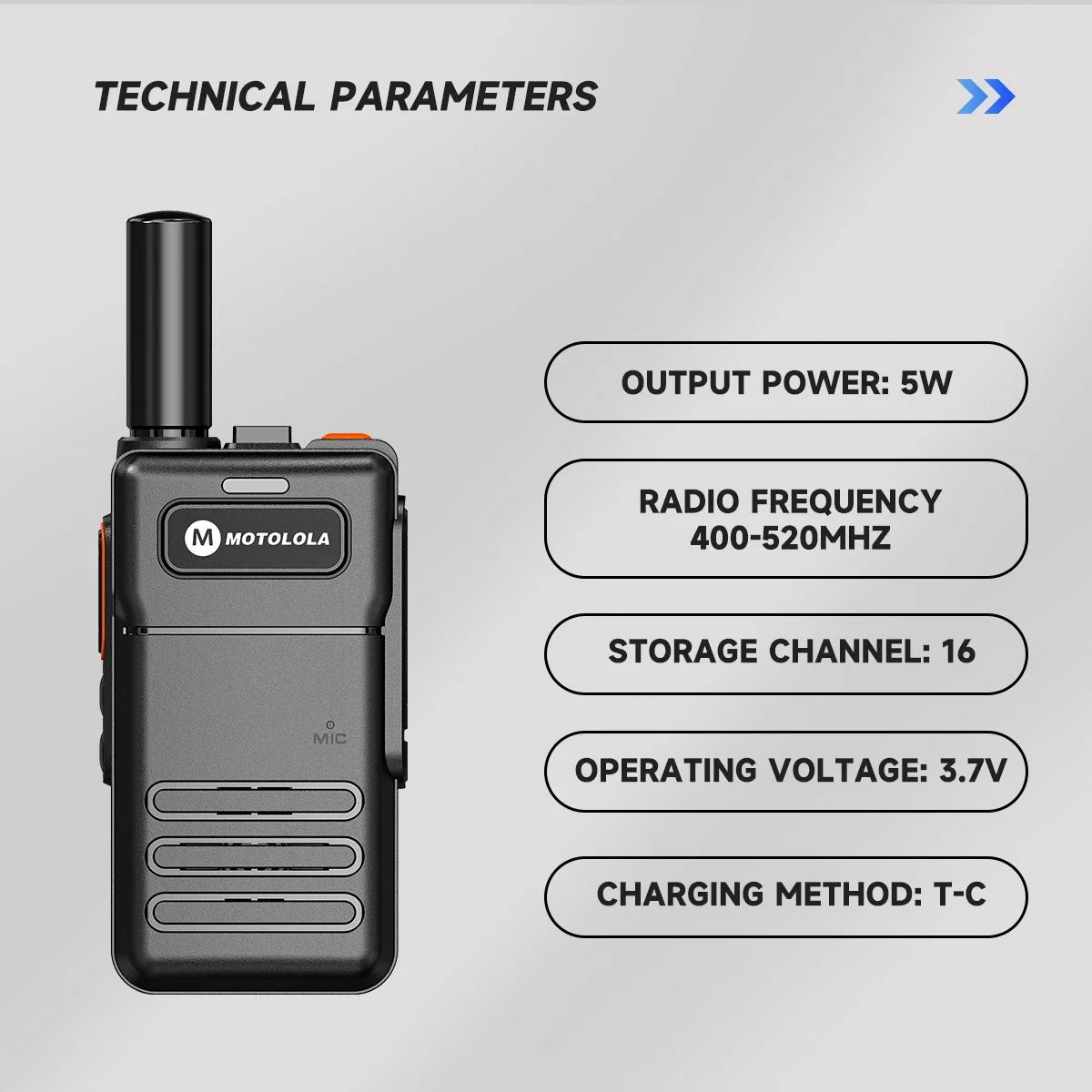 Motolola B6 Mini Walkie Talkie 16CH UHF 400-520MHz Long Range, Compatible with Baofeng Radios
