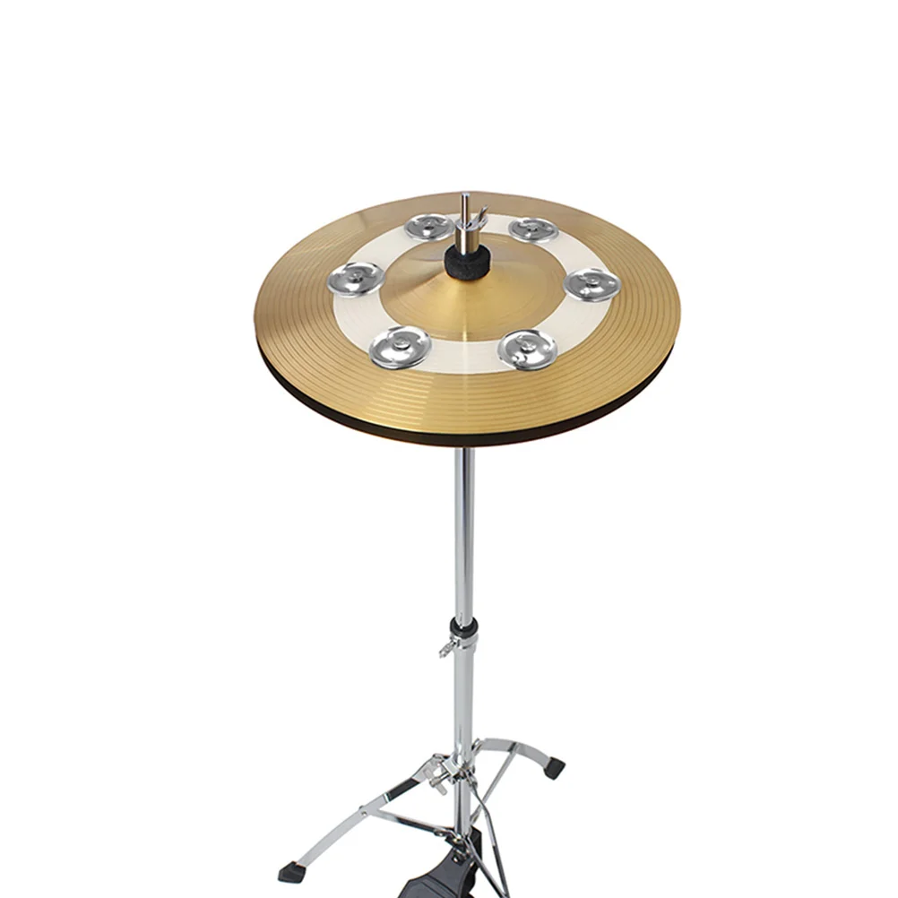 

Hi-Hat Tambourine Silicon Ching Ring Strong Durable Drum Set Cymbal Accessories Smooth Edge Crisp Sound Double Row Cymbal