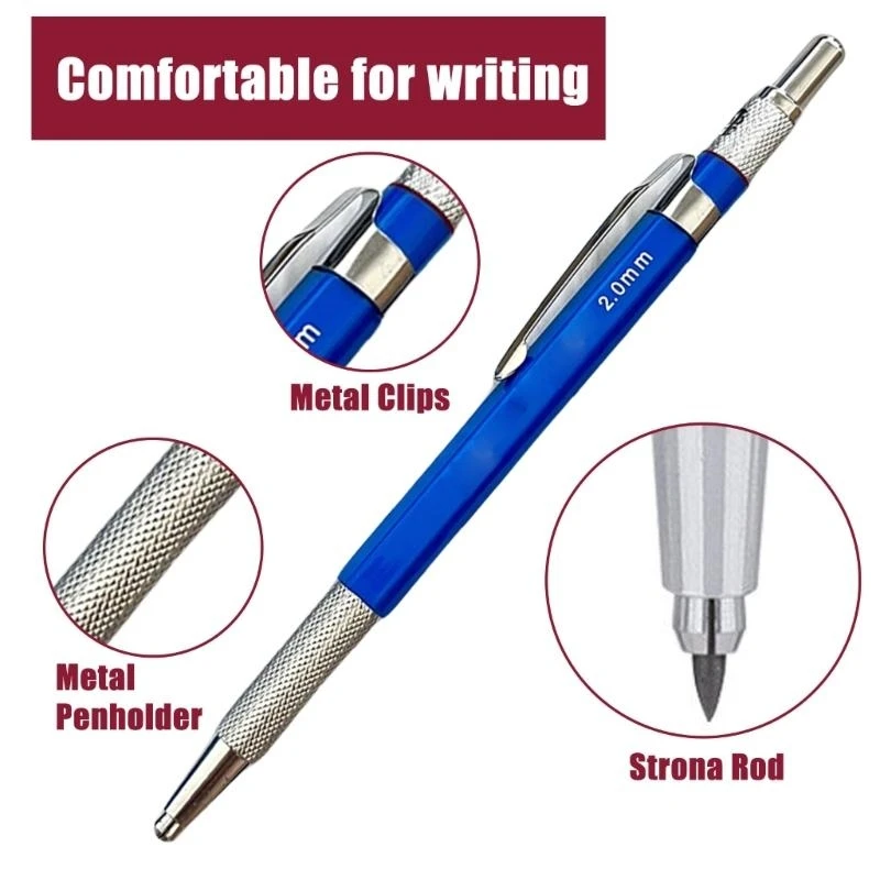 W89C Механические карандаши Установите 2,0 мм автоматические карандаши с 12 цветами. Заполнение рисования карандашей.