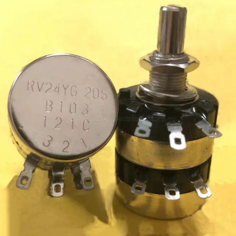 

1Pcs RV24YG 20S Duplex Carbon Film Potentiometer 1K 2K 5K 10K 20K Welding Machine RV24YN B202 502 103 20mm Round Shaft