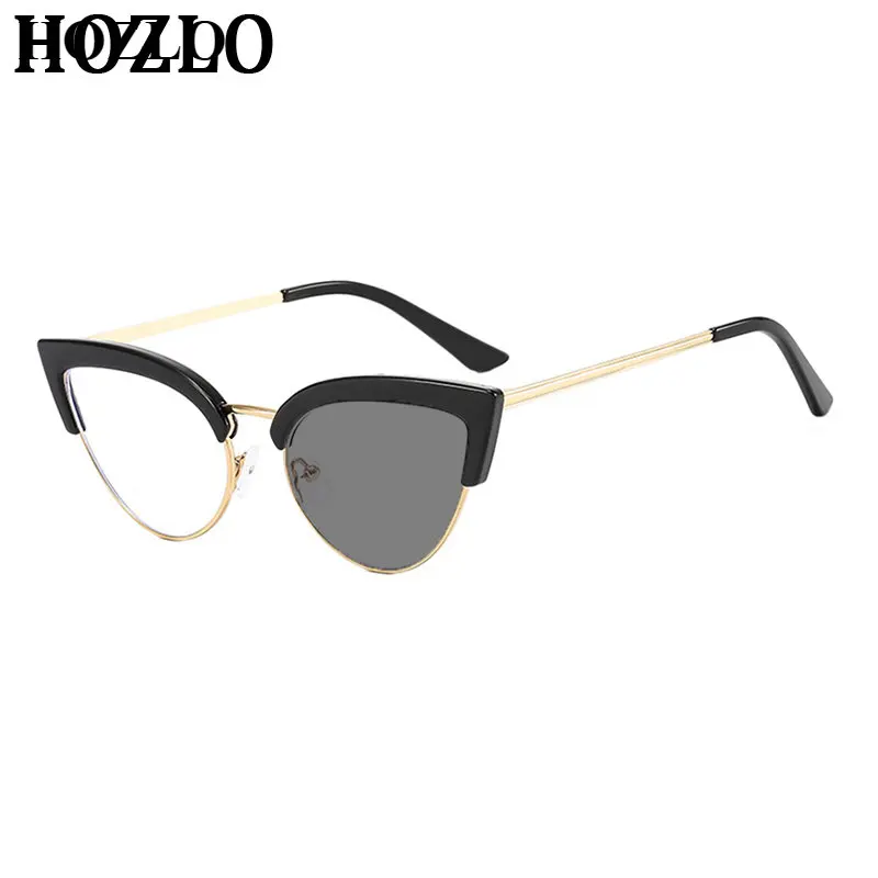 

New2022 Fashion Europe America Cat Eyes Semirim Photochromic Myopia Glasses for Women Female Nearsighted Prescription Sunglasses