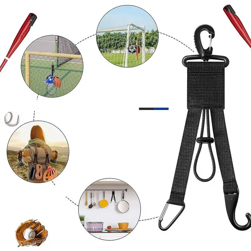 Baseball portátil Bag Fence Hook, Luvas Práticas Clips, Mitt Hanger, Gancho do saco