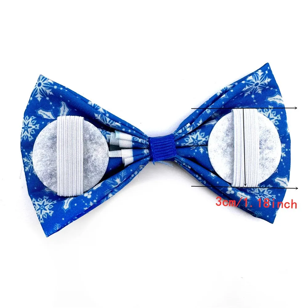 30/50pcs Winter Dog Bow Ties Charms Puppy Accessories Slidable Dog Collar Blue Bows Snowflake Style Pet Supplies Small Dog Bows