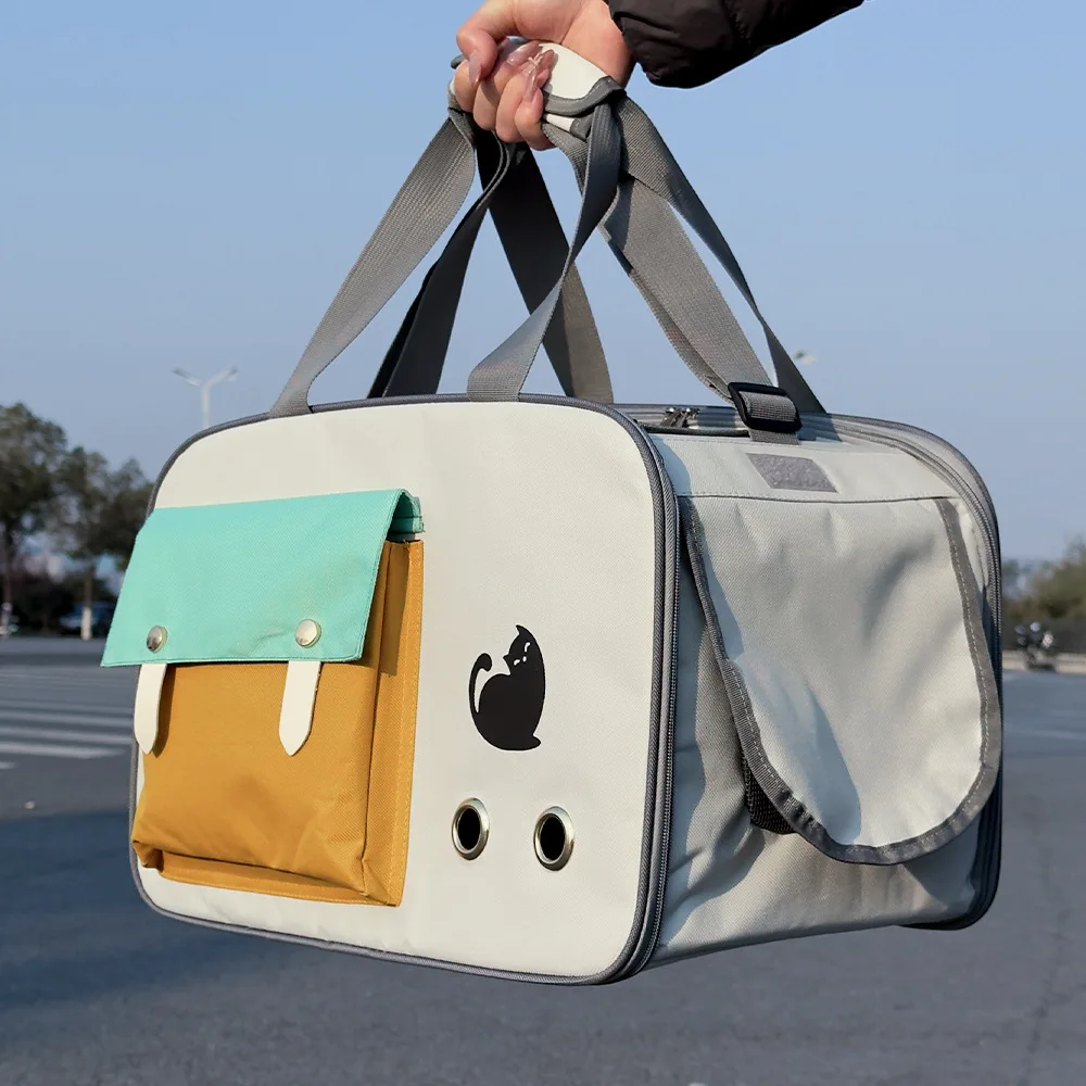 

Переноска для кошек, портативная дорожная сумка для домашних животных, сумка для кошек, большая вместительная дышащая повседневная дорожная сумка для домашних животных, новый стиль, складная переноска для кошек