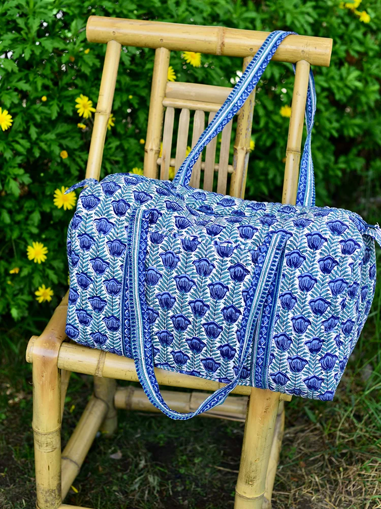 

Дорожная сумка Prtion Anokhi, длинная бархатная хлопковая сумка с ручным принтом, большая повседневная сумка Capaci для мужчин и женщин