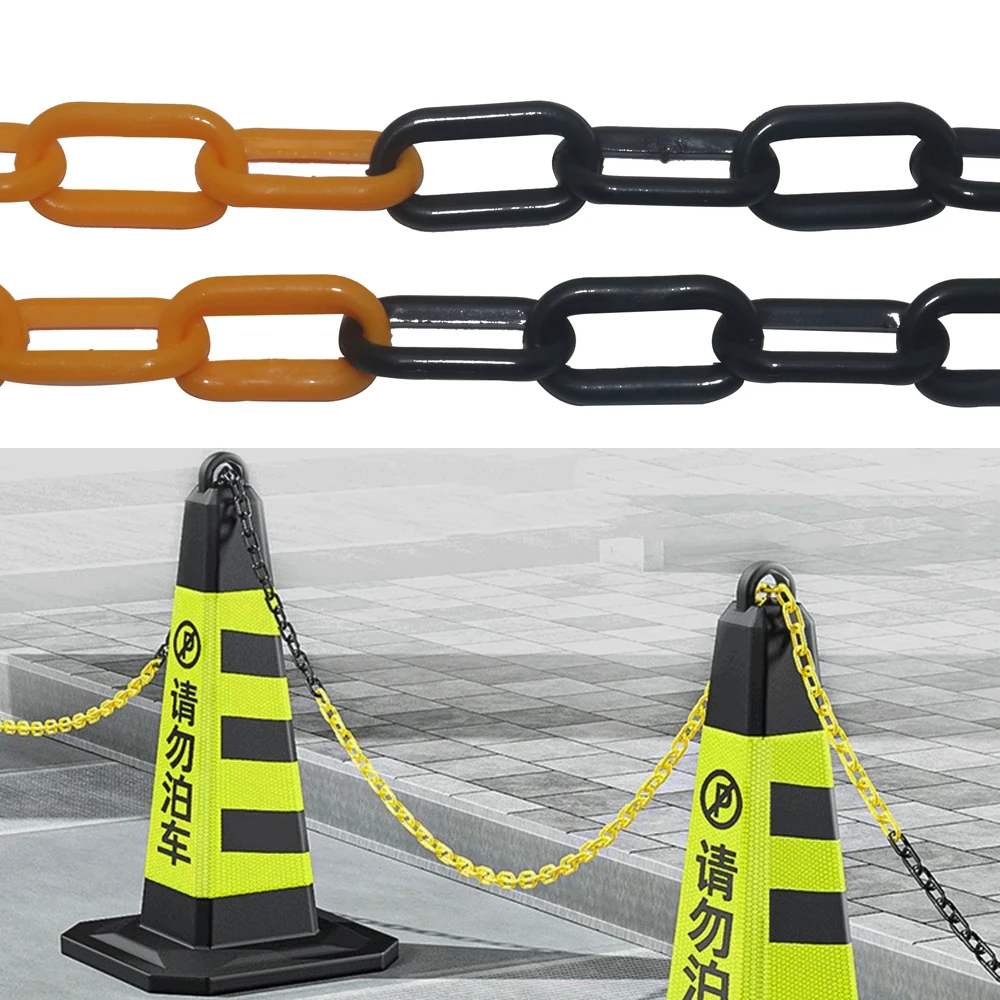 

25m Plastic Chain Colorful Chain Barrier Safety Road Warning Block Link Traffic Crowd Protection Accessories Necklace Garden